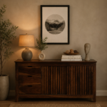 Ishaan Solid Wood Display And Storage Cabinet In Natural Finish