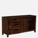 Ishaan Solid Wood Display And Storage Cabinet In Natural Finish - Image 3