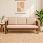 Aura Modern Wooden 3 Seater Sofa with Cushioned Seating